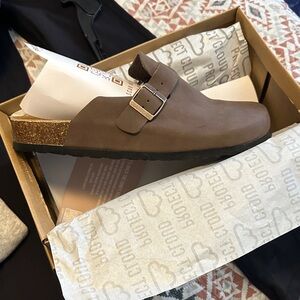 Stylish Brown Slip-On Loafers with Buckle